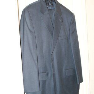 Classic Cut Stafford Navy Blue Suit Size 48 Trousers 44" x 26.5" 100% pure wool